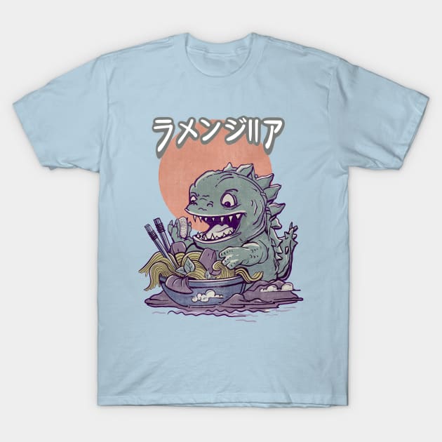 GODZILLA, RAMEN AND NORI T-Shirt by HelloDisco